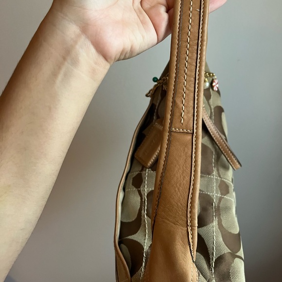 Coach Signature Brown and Tan Hobo Bag - Picture 3 of 14